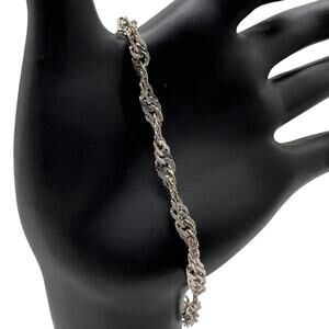 Simple Silver Links Bracelet Made in India 8 Inch